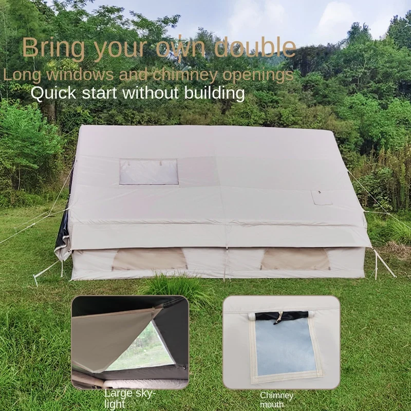 

STLFFree Build PVC Oxford Windproof Rainproof and Moisture-Proof Four Seasons Portable Inflatable Camping Tent