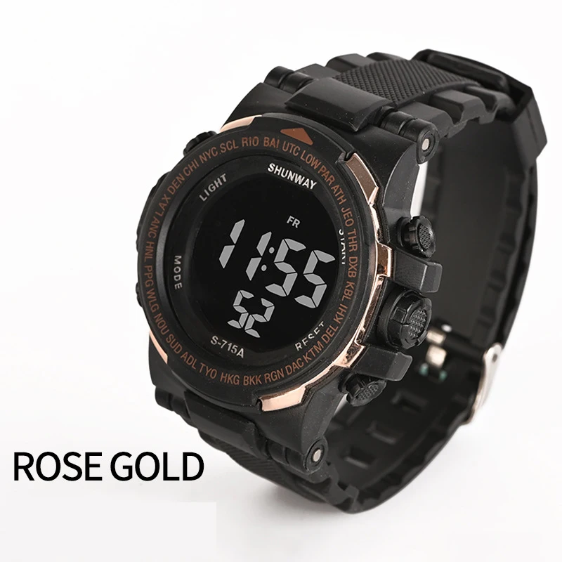 อุทัย CE16 แฟชั่นนาฬิกาอิเล็กทรอนิกส์กันน้ํากีฬามัลติฟังก์ชั่นนาฬิกาผู้ชายนาฬิกาไฟกลางคืนนาฬิกาของขวัญสําหรับ Man