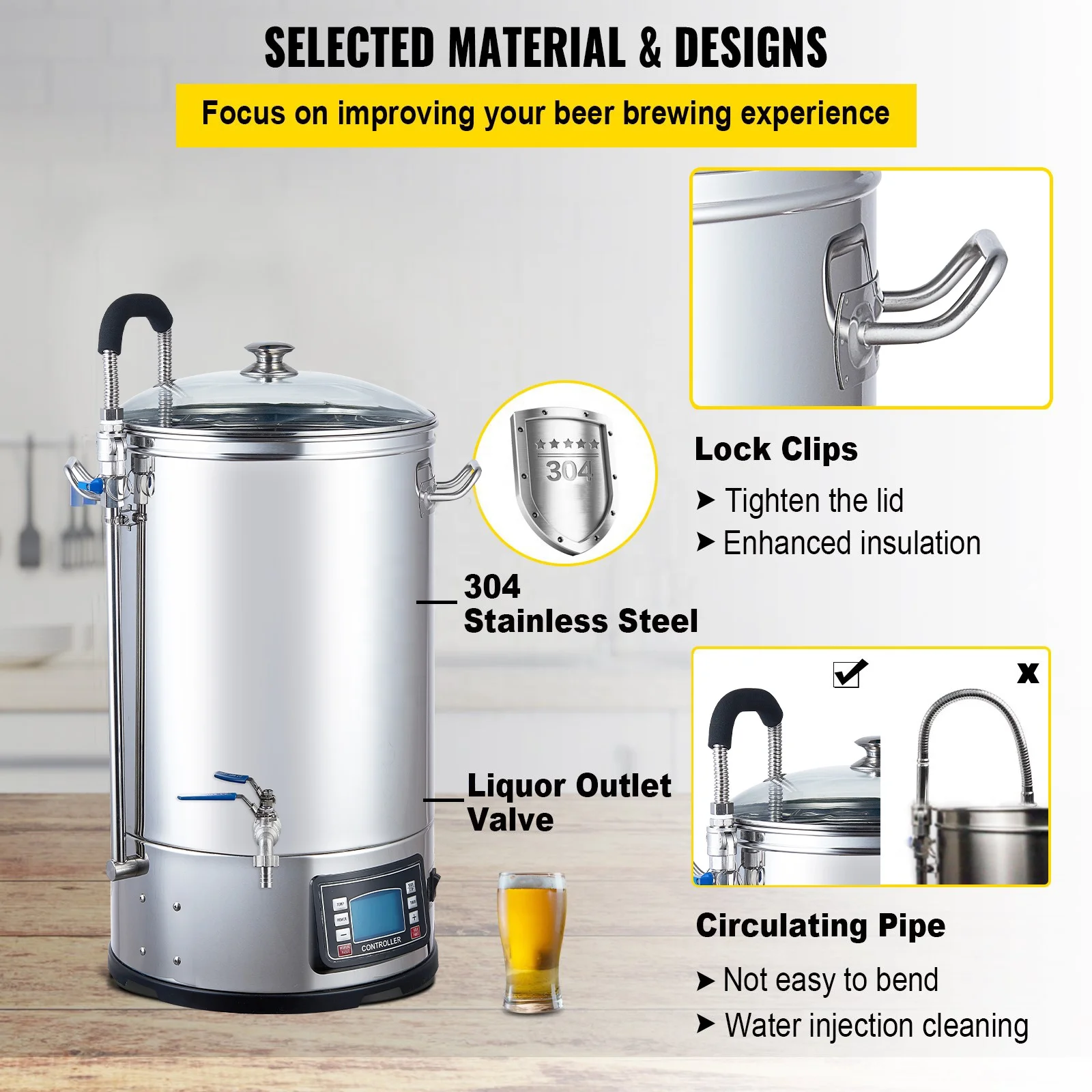 35 45 65 75L Homebrew Electric Brew System for Beer Home Brewery Equipment Beer Machine Beer Maker All in One Microbrewery