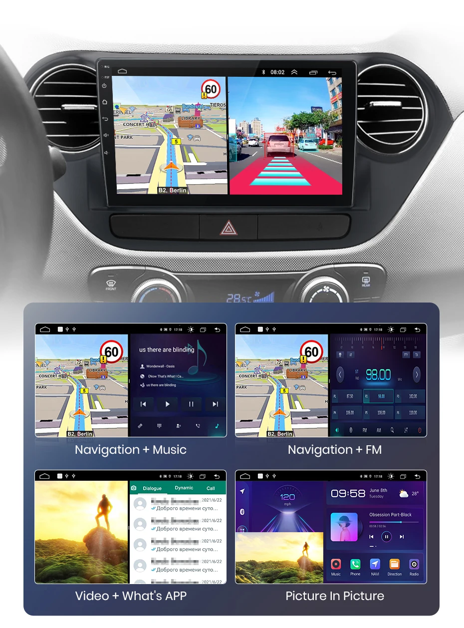 Junsun carplay android auto autoradio für hyundai grand i10 2014 2011-2015 gps intelligente systeme tereo multimedia autoradio – Detail 20