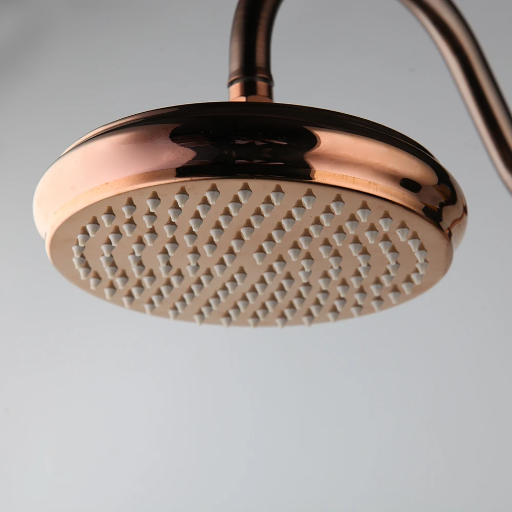 KEMAIDI Solid Brass Bathroom Shower Systerm Bathtub Mixer Rainfall Hand Shower & Spray Shower Facuet Rose Golden Shower Faucet