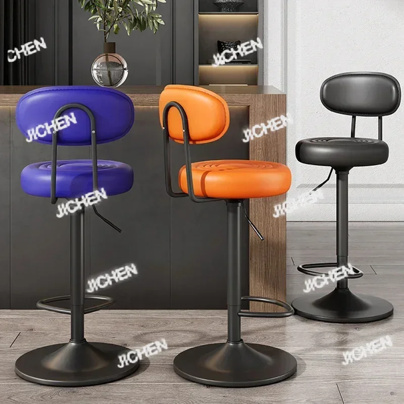 

ZQT поворотный барный стул с регулируемой высотой, спинка, минималистичный для дома, паба, прием, касса, современный стул с высоким сиденьем