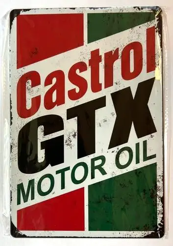 Letrero Metálico Vintage de la Marca de Aceite para Motor Castrol GTX