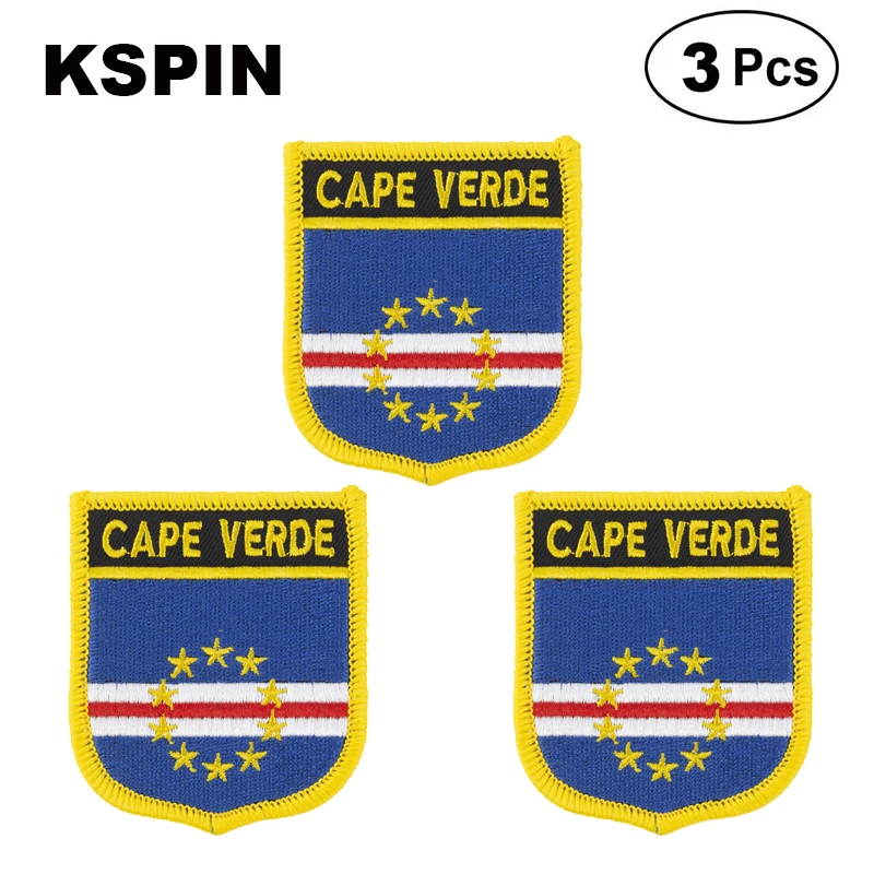 Cape Verde Shiled Shape flag patches national flag patches for Cothing DIY Decoration