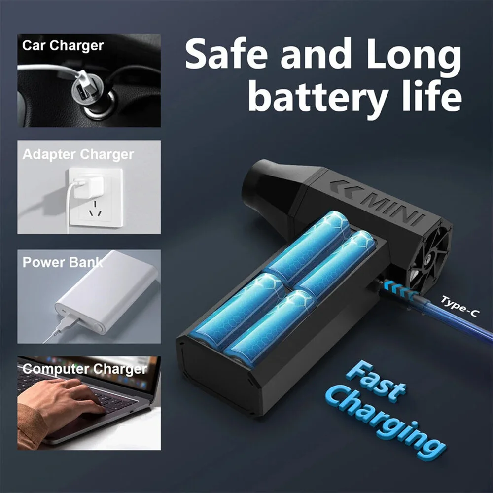 Violent Fan 130000RPM Powerful Air Blower Vacuum Dust Cleaner Type-C Charging Strong Winds 41m/s Brushless Turbo Jet Blower ﻿ view 3