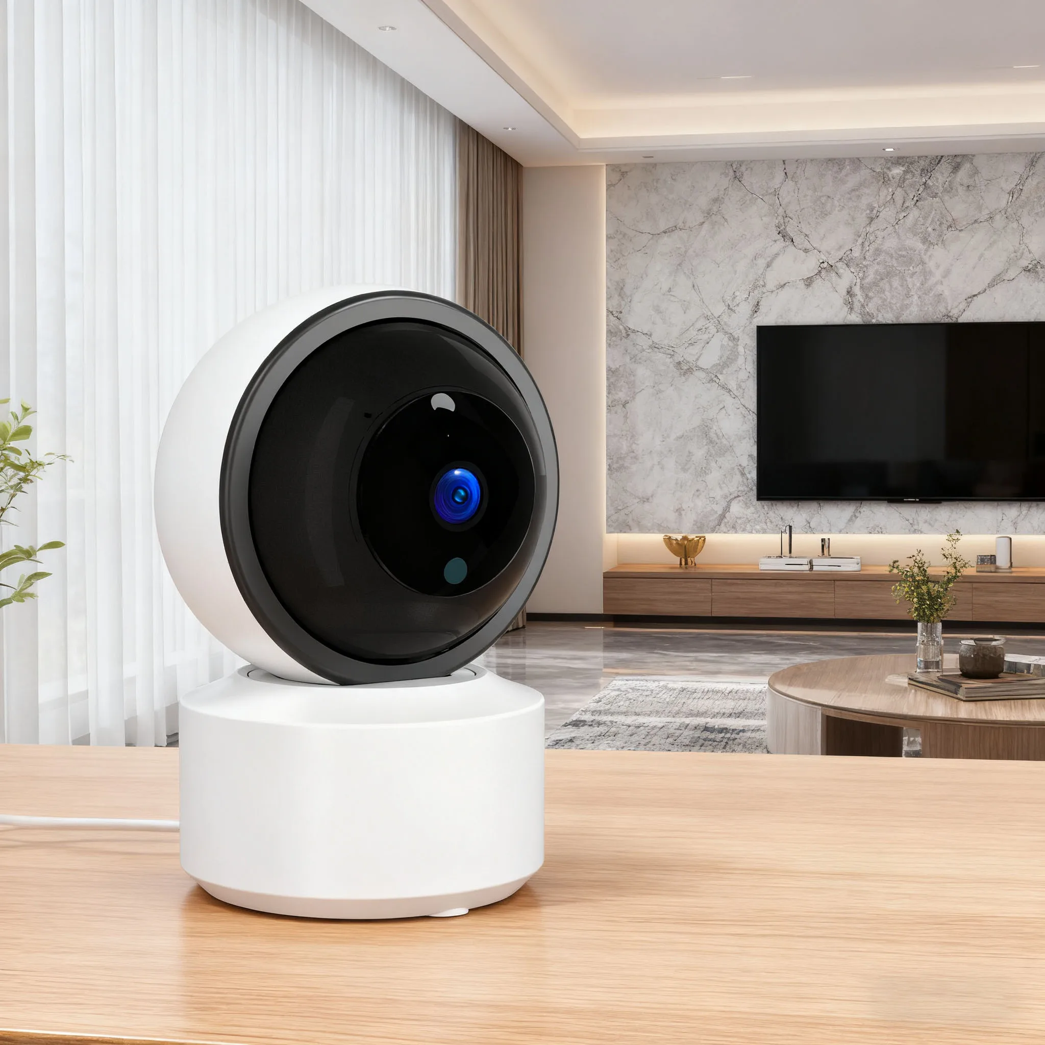 كاميرا لاسلكية بدقة 8 ميجابكسل مع كشف وتتبع الإنسان، وصوت ثنائي الاتجاه، ورؤية ليلية بالأشعة تحت الحمراء - مثالية لمراقبة الأطفال في المنزل