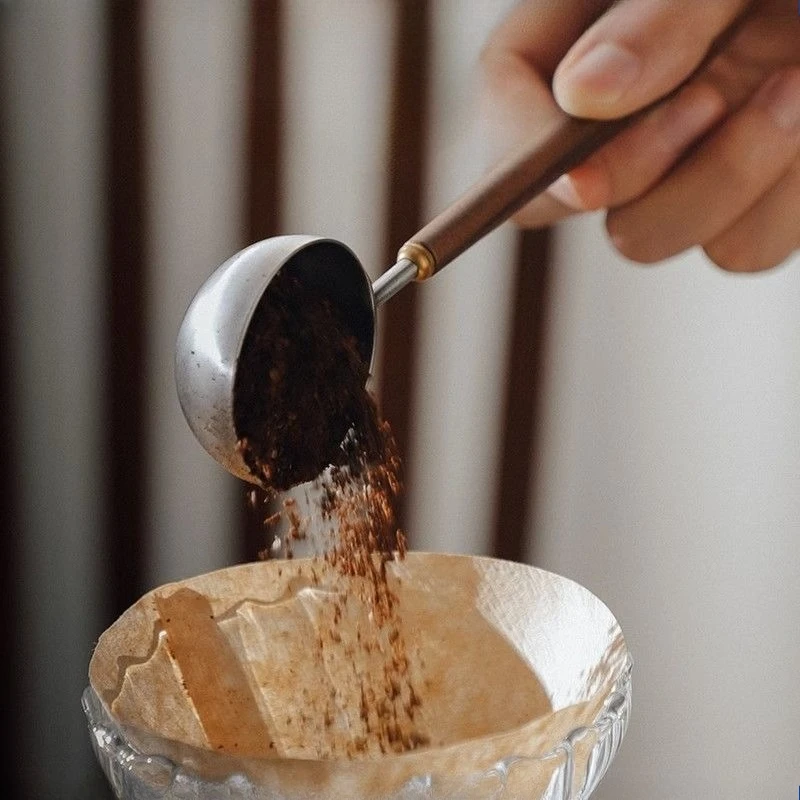

Bincoo Wooden Handle Stainless Steel Coffee Scoop Tablespoon Measuring Spoon Walnut Wood Long Handle Coffee Spoons Kitchen