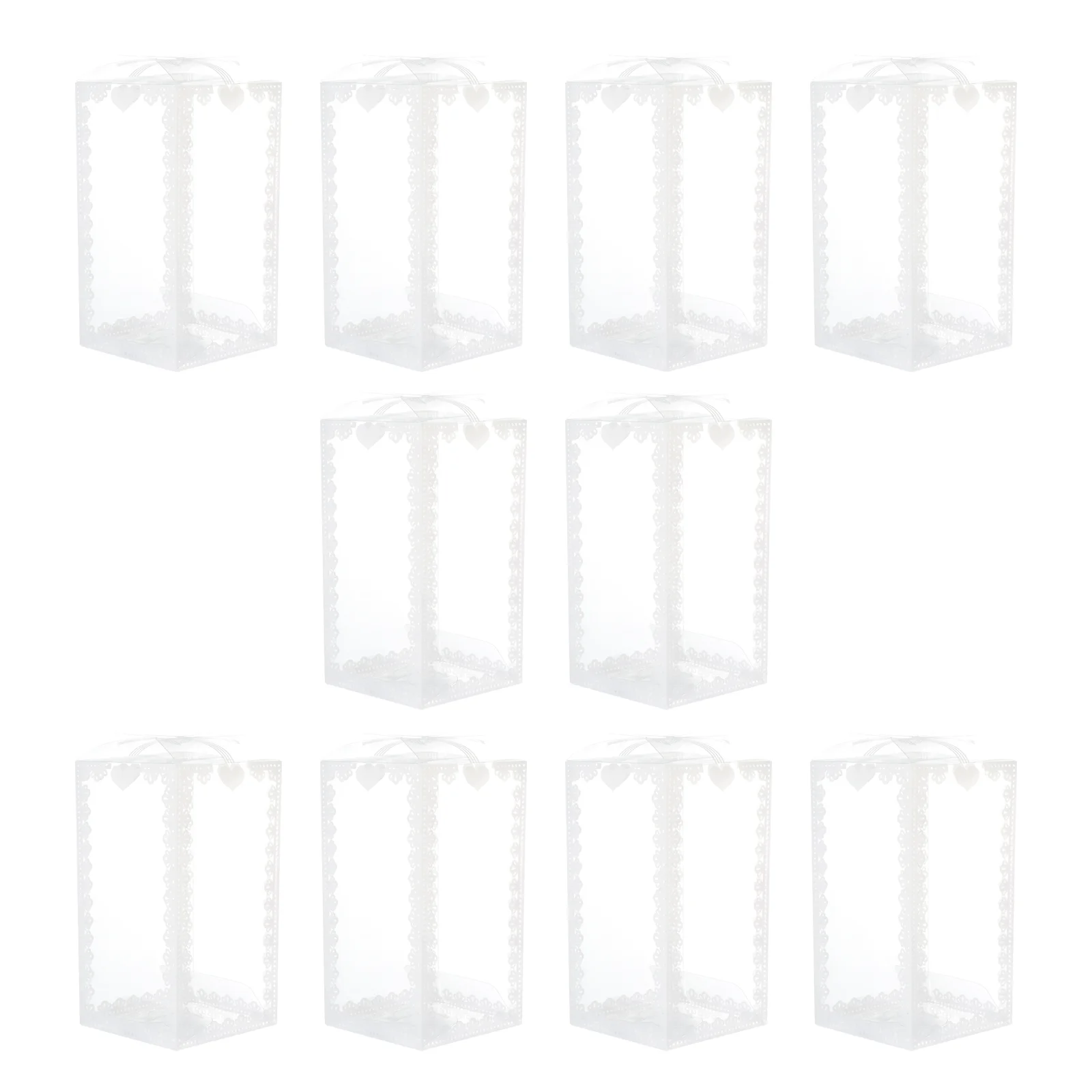 10 Pcs PVC Transparent Favor Boxes Rectangular Candy Packaging Party Favor Containers for Christmas Wedding Halloween