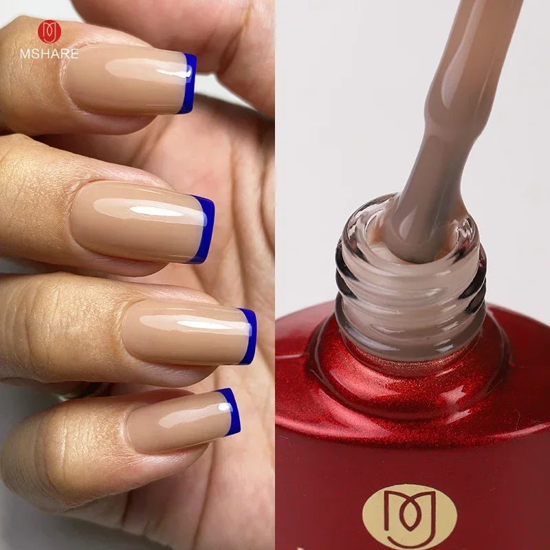 MSHARE Milchrosa Gummibasisgel Camouflage Color Coat Soak Off Nails Gels Lack Lack 10 ml UV-LED-Gel-Nagellack TPO-freies Gel