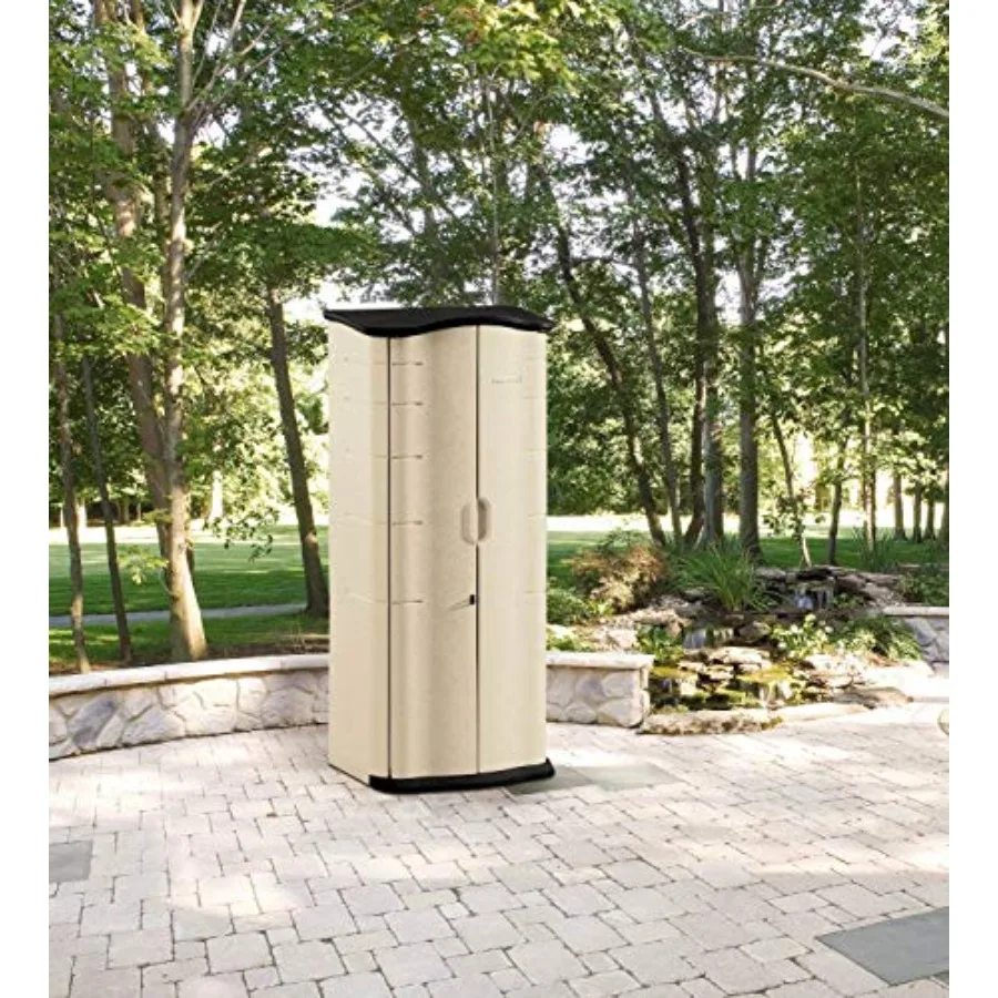 Compact Vertical Resin Storage Shed With Floor 2 x 2.5 Ft for Home/Backyard/Garden Tools/Porch/Patio Cushions/Pool Chemicals/To