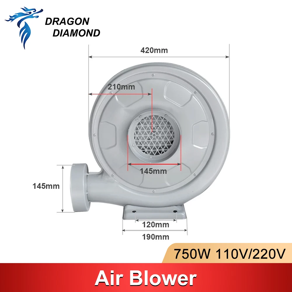 DRAGON DIAMOND 750W soplador de aire ventilador de escape láser centrífugo 110V 220V ventilador de soplado de presión media menor ruido