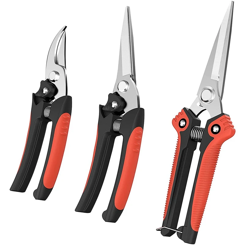 

Promotion! Pruning Shears, 3PCS Gardening Pruning Scissors Set, Branch Hand Pruner Secateurs, Branch Cutter Tree Trimmers Scisso