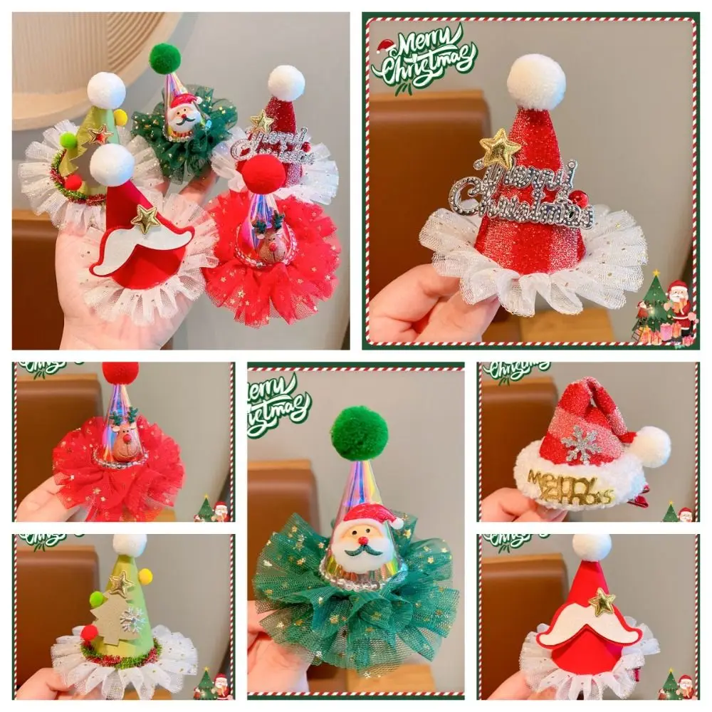 

Милая звезда, рождественская заколка для волос, шарик с буквенным принтом, Санта-Клаус, зажим в виде утконоса, головной убор, рождественская шляпа в корейском стиле, заколка для волос на каждый день