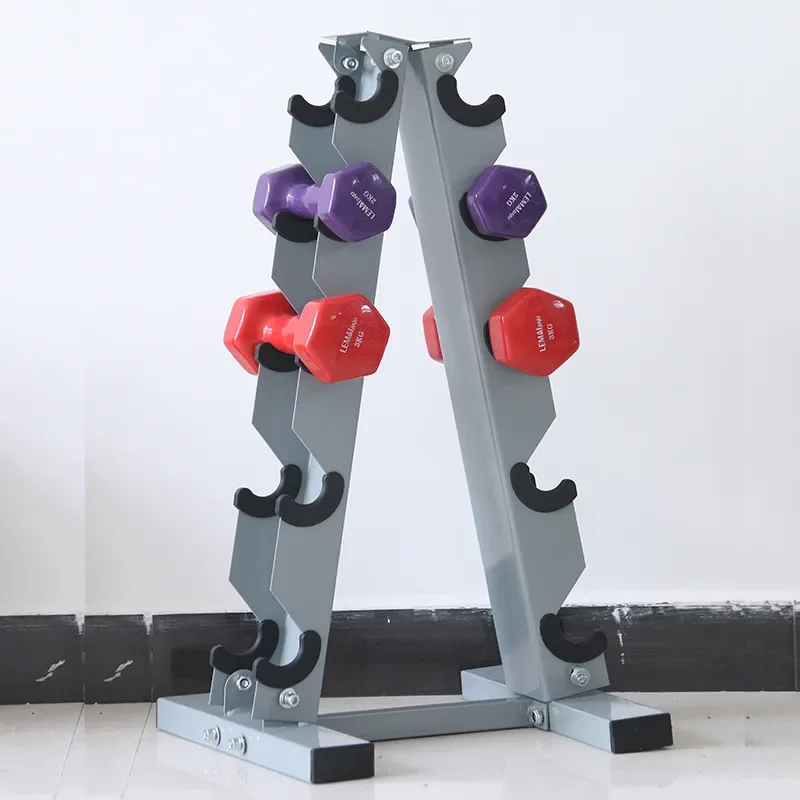 Commercial Double Layer Dumbbell Rack 5 Pair Weight Storage Stand for Home Gym Private Fitness Club Heavy Duty Organizer