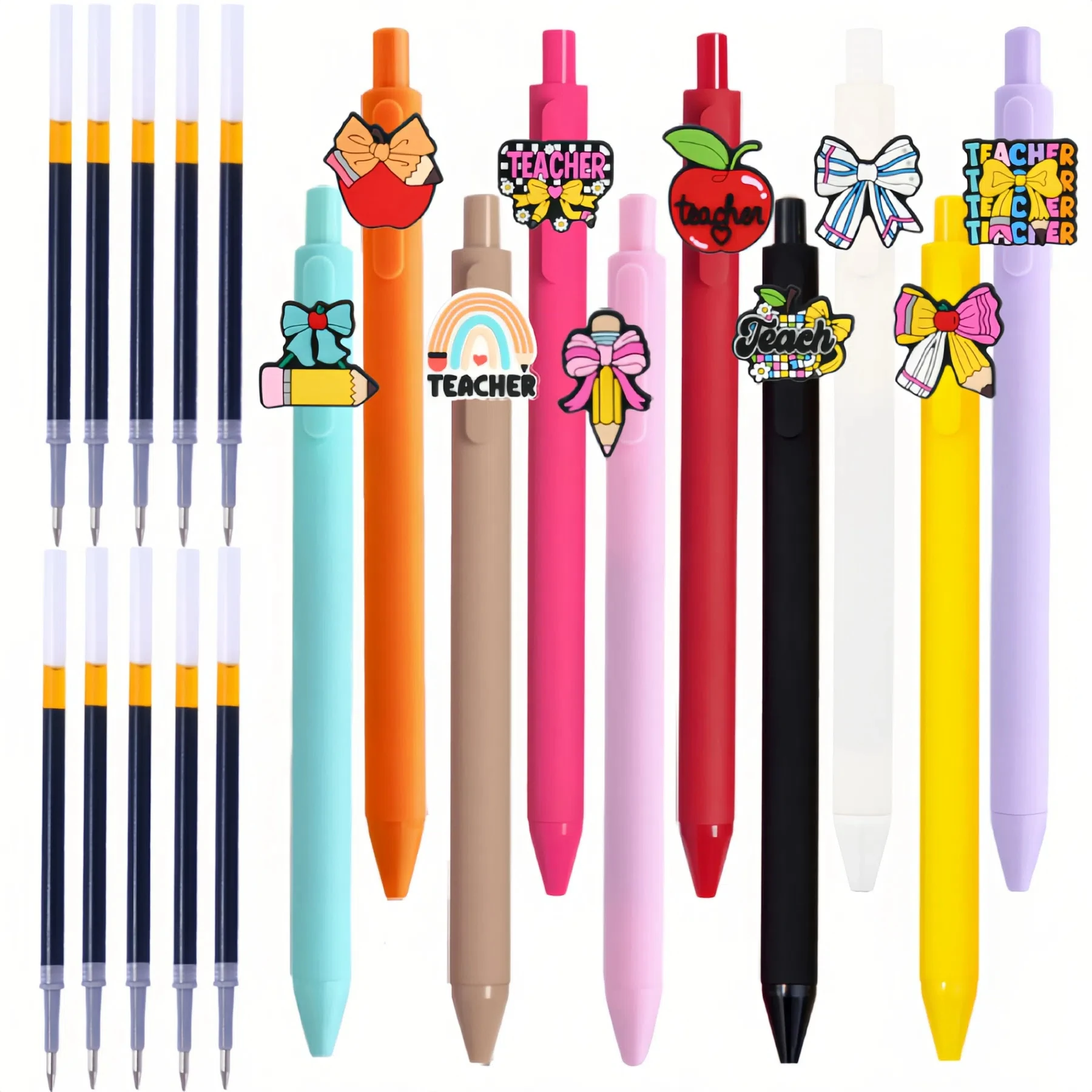 

10Pcs Inspirational Teacher Pens with 10 Ink Refills Teach Love Inspire Gifts for Teachers, School Supplies