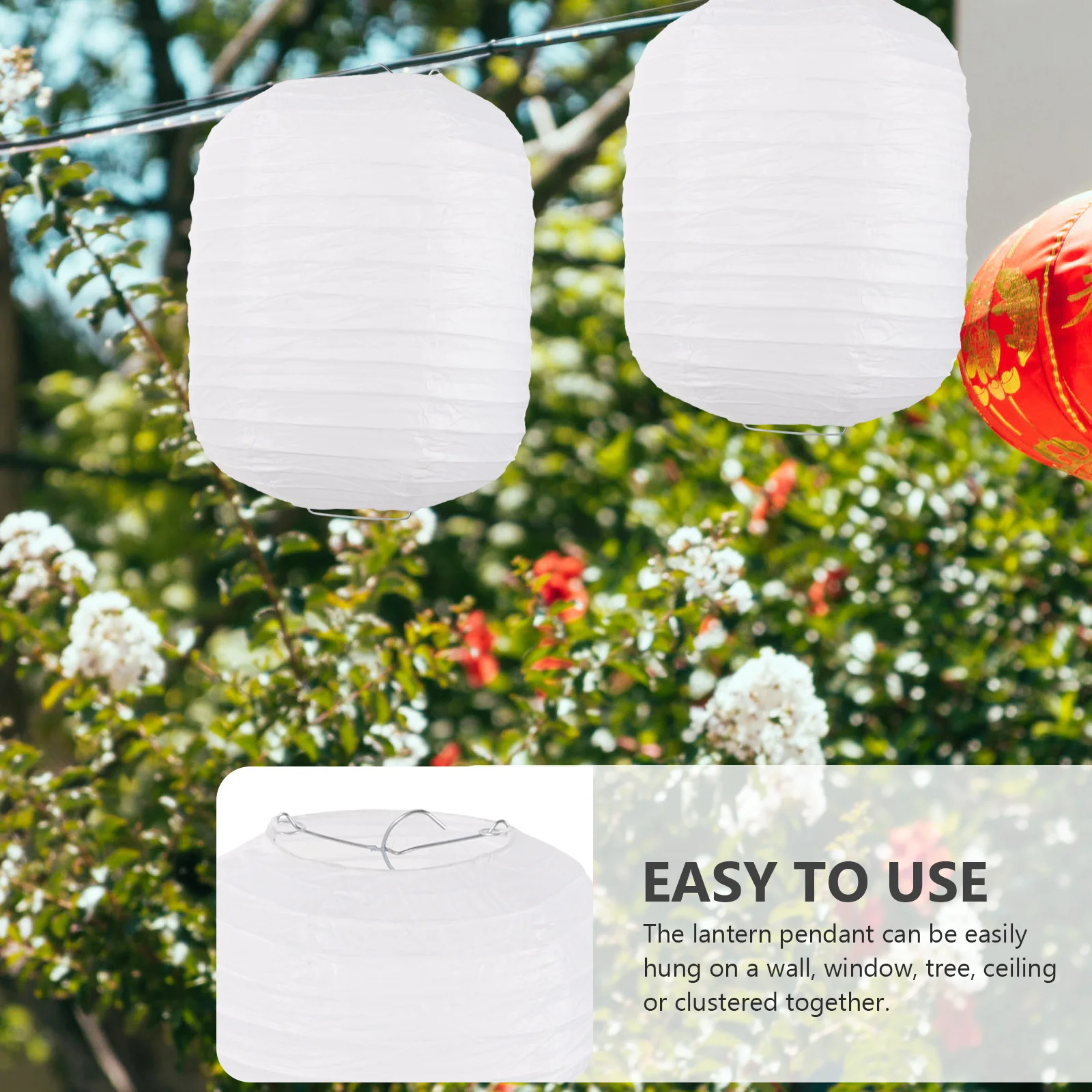 

5pcs Paper Lanterns Hanging Foldable White Party Wedding Festival Home Paper Lanterns Party Decorations Decorations Indoor
