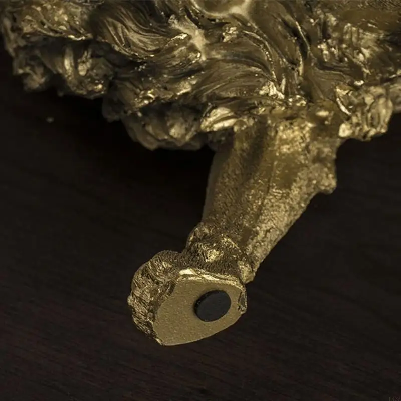 L43A Golden Lion Statue Floor Home Decor Art Big Resin Sculpture New Year 2024 Indoor Large Luxury Ornament Sculpture Modern