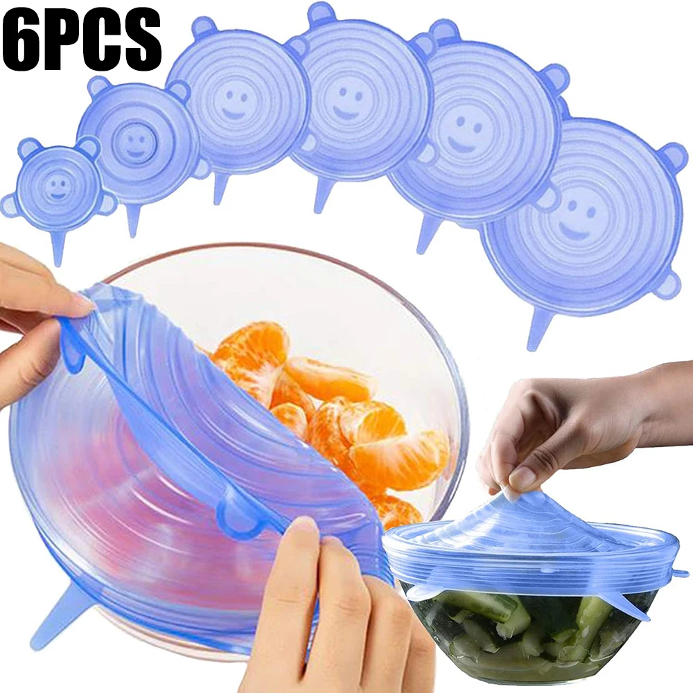 Silicone Stretch Lid - 6Pcs Food Grade Silicone Preservation Cover