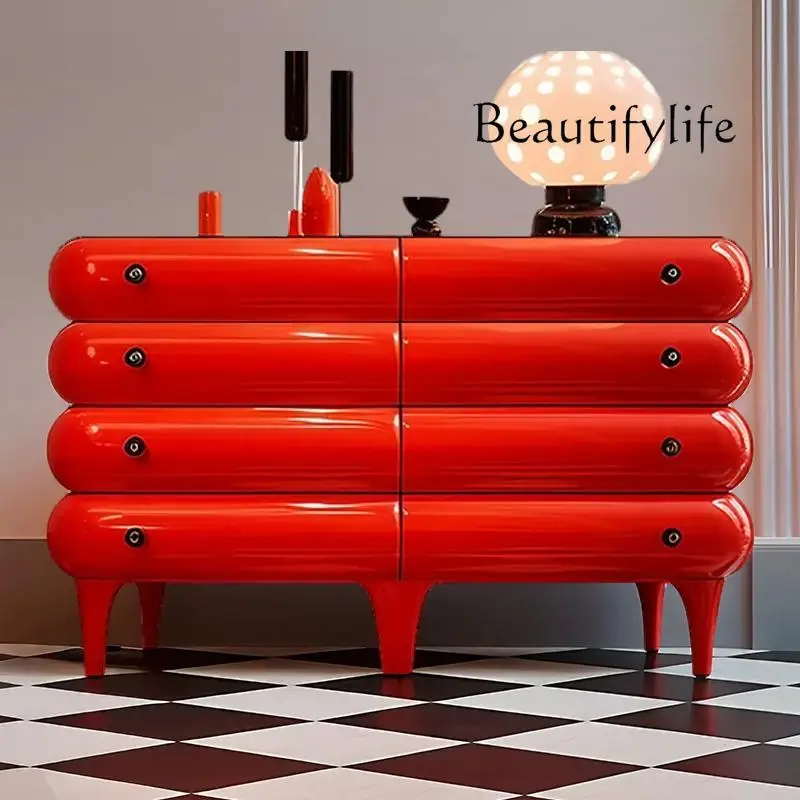 

Modern designer art side cabinet eight bucket cabinet creative high-end modern solid wood furniture