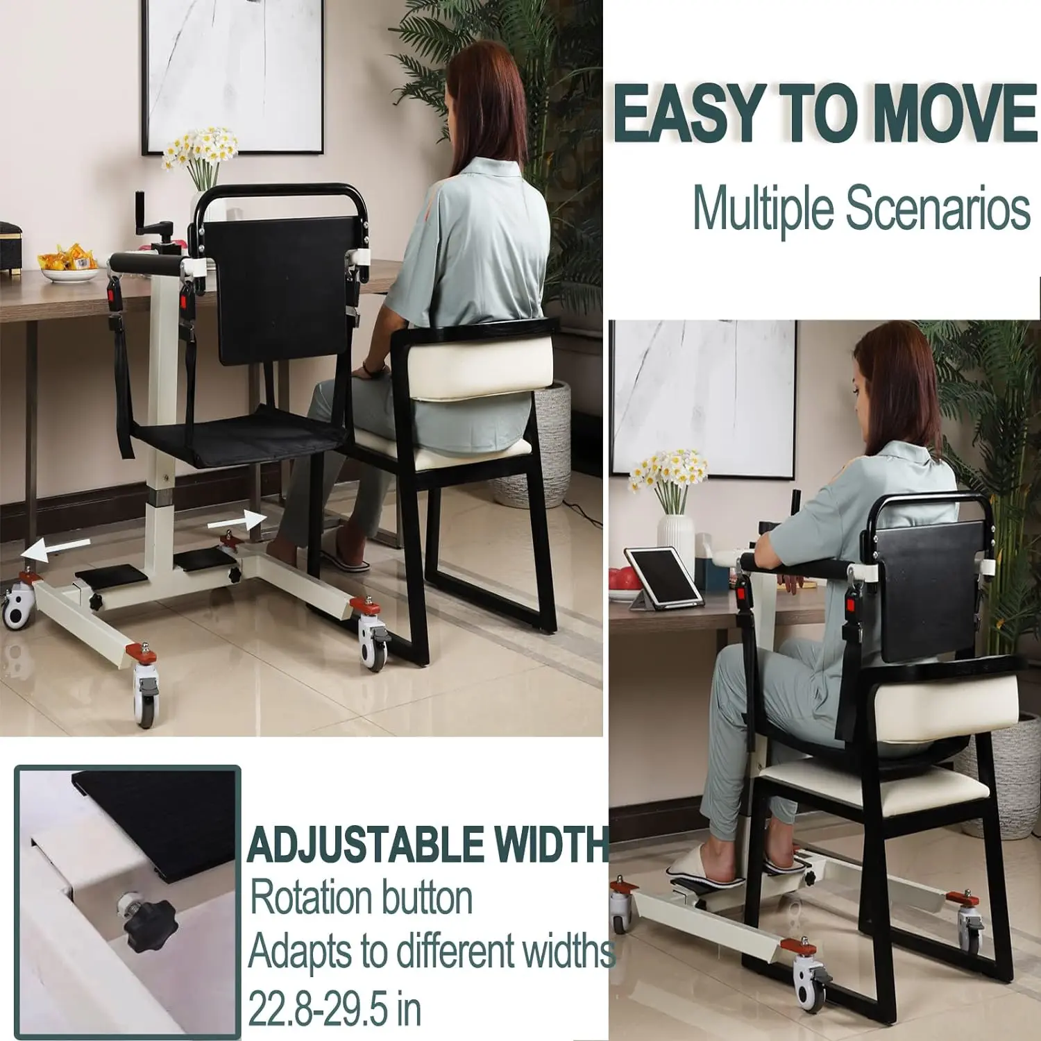 Patient Lift Transfer Chair, Patient Lift Wheelchair for Home and Car Portable Patient Lift Chair Wheelchair Lift for Home, Disa