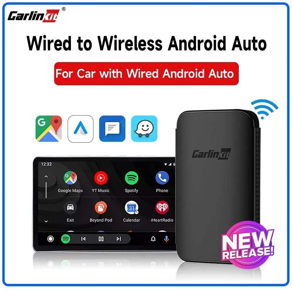 CarlinKit A2A Wireless Android Auto Android Box Wireless Adapter Youtube Music For Audi Benz Kia 98% Car with Wired Android Auto