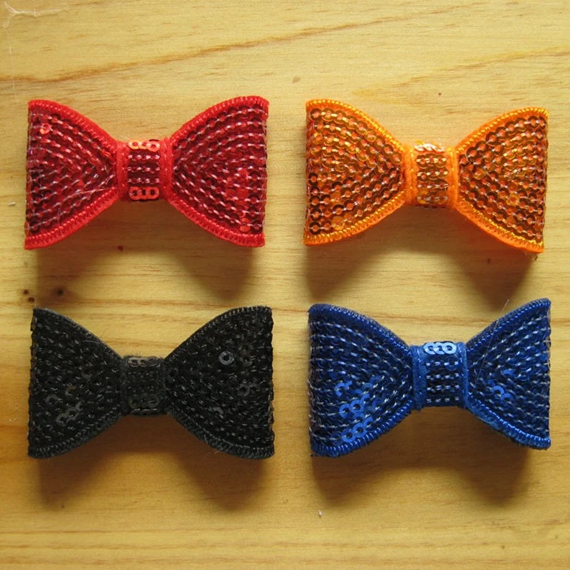 

50pcs/lot 18colors DIY Shiny Sequin Bows Knot Hair Clips Fashion Applique Headband Bows For Kids Girls Hair Accessories Hair Bow