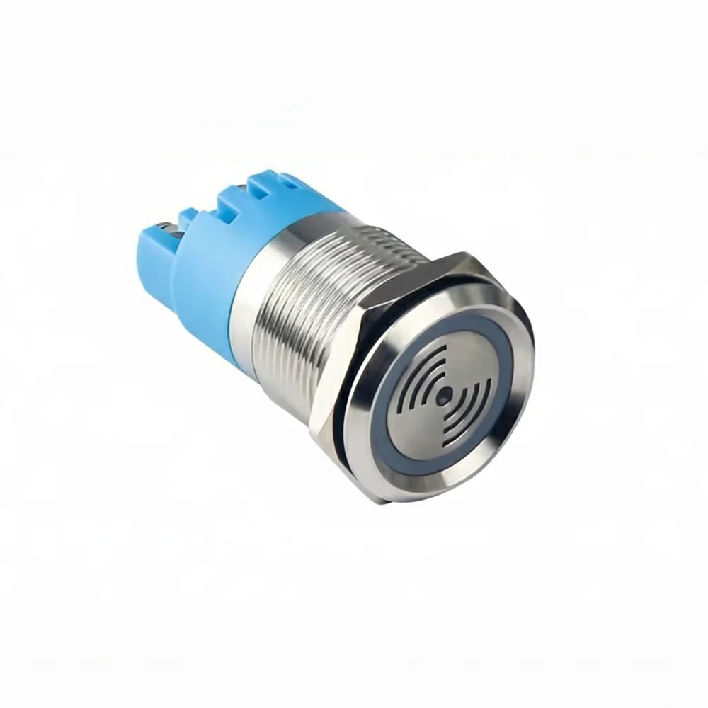 New 19/22MM Metal Buzzer Waterproof DC12V 24V Alarm Warning Buzzer 304 Stainless Steel LED Light Flash Buzzer