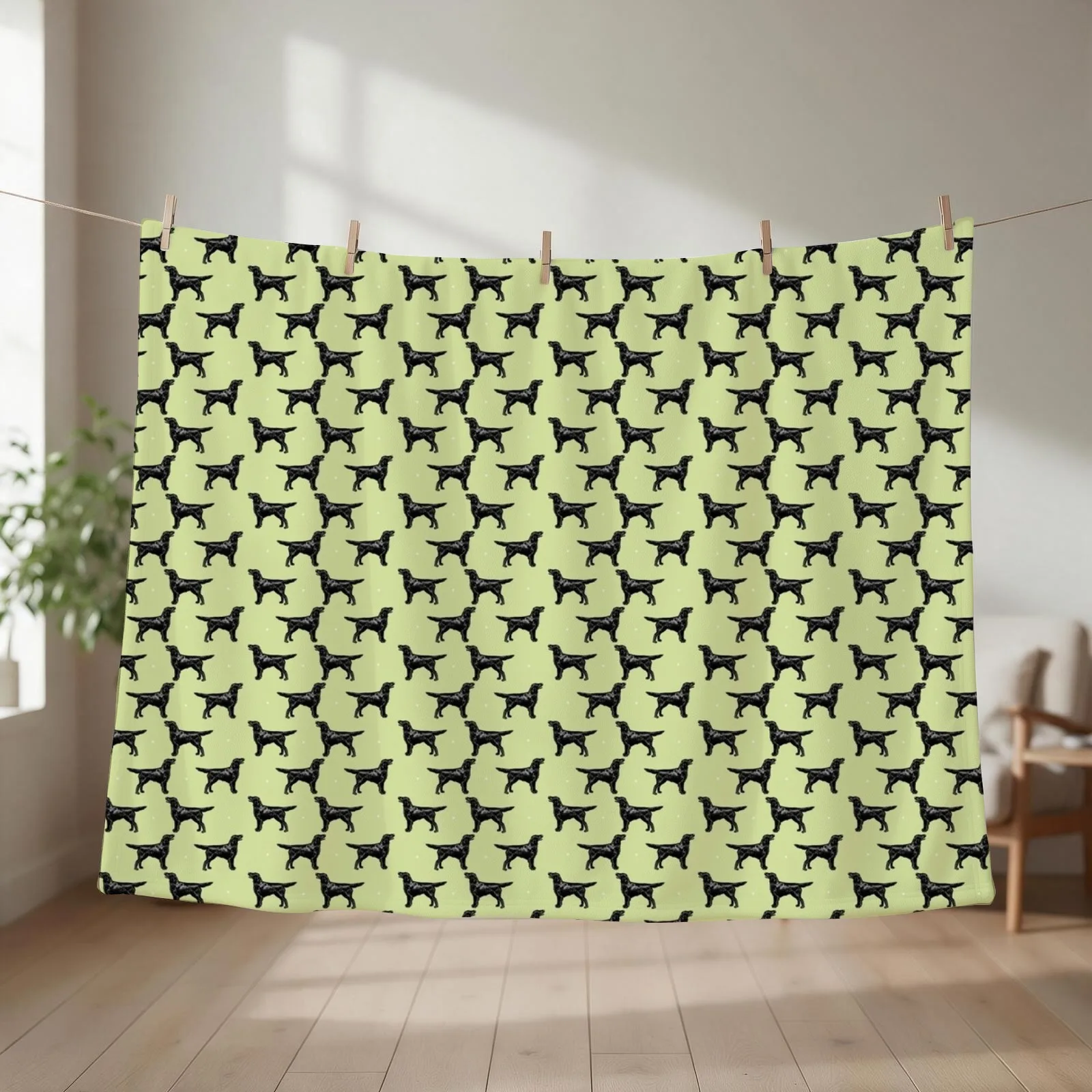 Flat Coated Retriever Throw Blanket couch cozy soft plush fuzzy picnic outdoor blanket