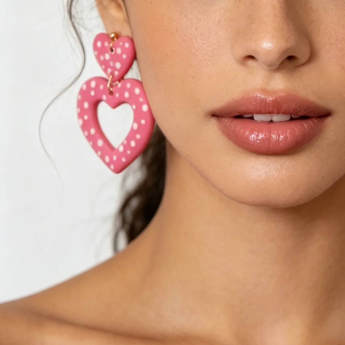 Women\'s Trendy Heart Shape Polymer Clay Earrings Set Dangle Drop Earrings Fashion Holiday Party Accessories Valentine Gift