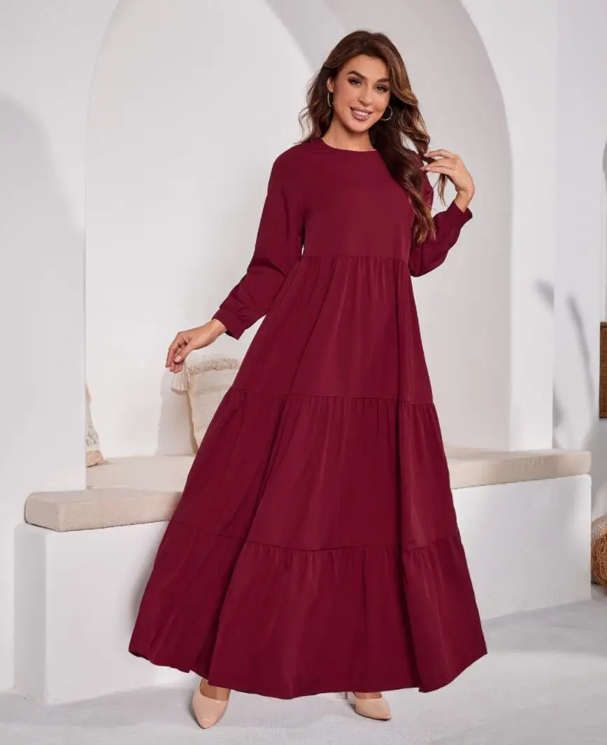 Arab Muslim Long Robe Abaya for Women Dresses Solid Jalabiya Morocco Dubai Eid Vestidos Kaftan Islam Modest Ramadan Abayas