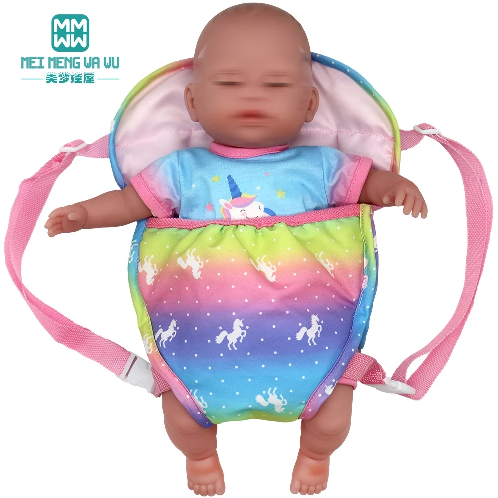 Doll accessories for 15-17inch new born doll backpack seat towel blanket Toy diaper baby Panties bag