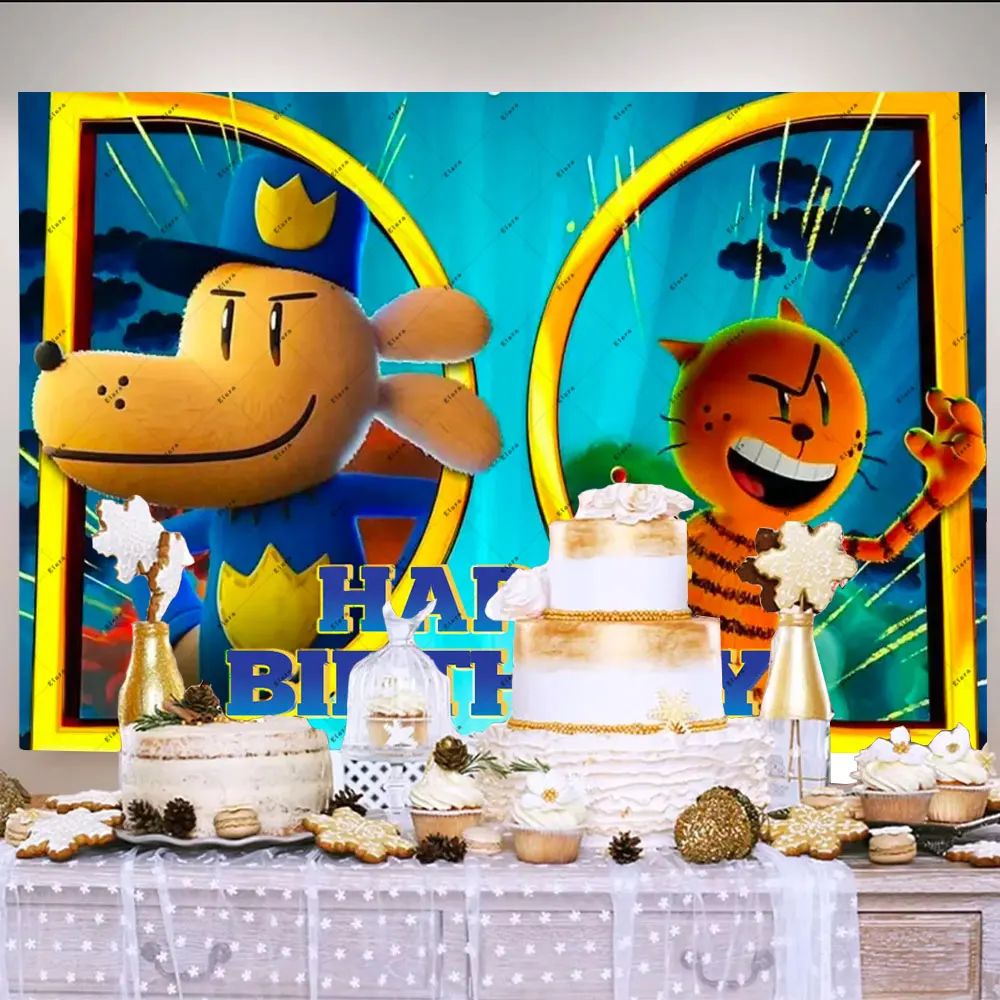 Cartoon Blue-Dogs&Man Theme Children's Birthday Party Decor Supplies The Best Friends Dog Backdrop Banner Baby Shower Gift Props