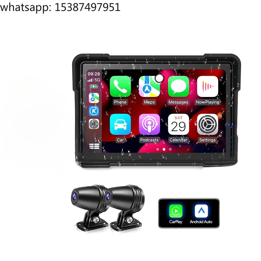For SUNWAYI Custom Waterproof Motorcycle Carplay Android Auto 5 