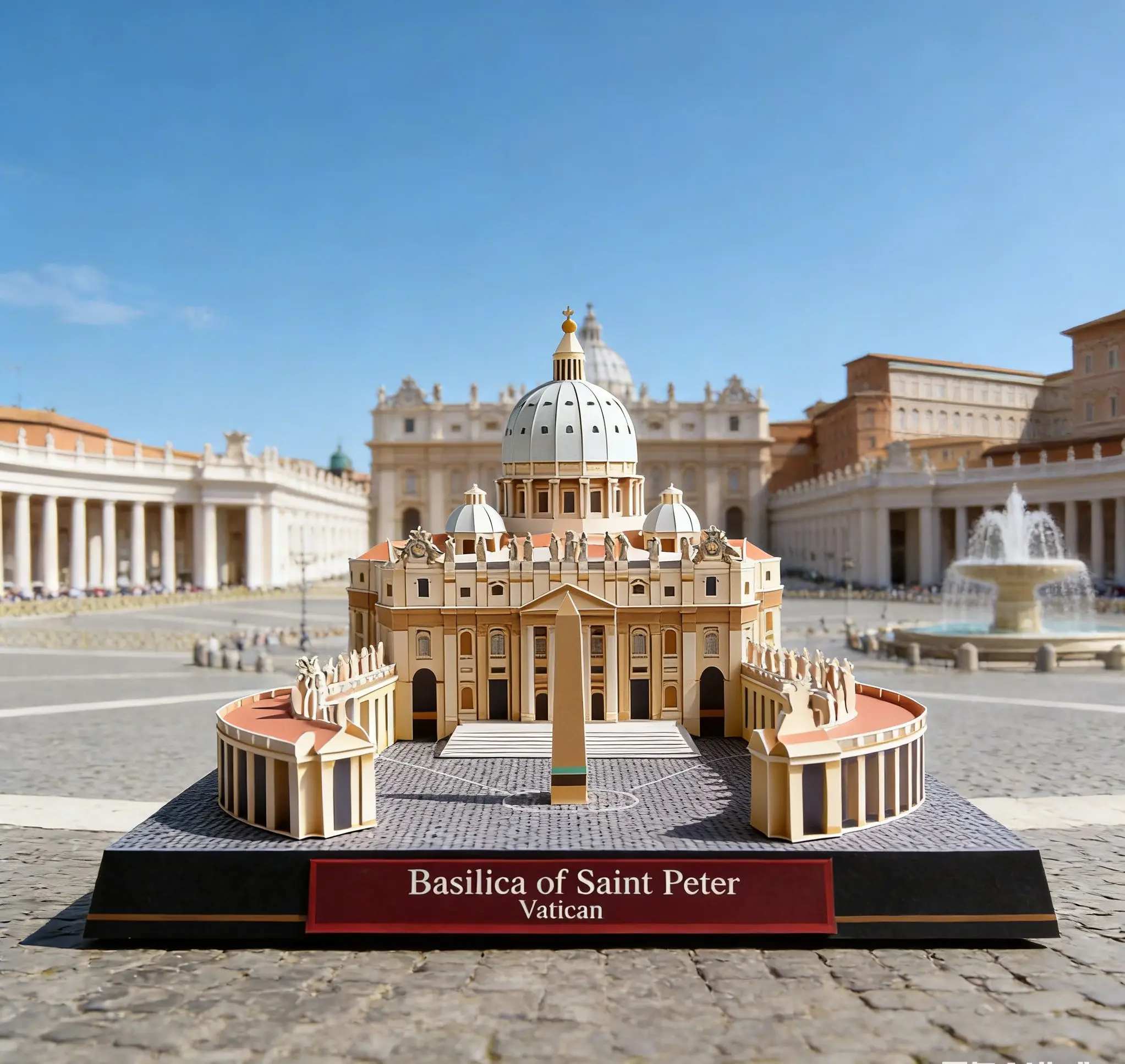 DIY Paper Model of St. Peter's Basilica - Vatican World Famous Architectural Miniature, Handmade Craft Kit for Home Decor