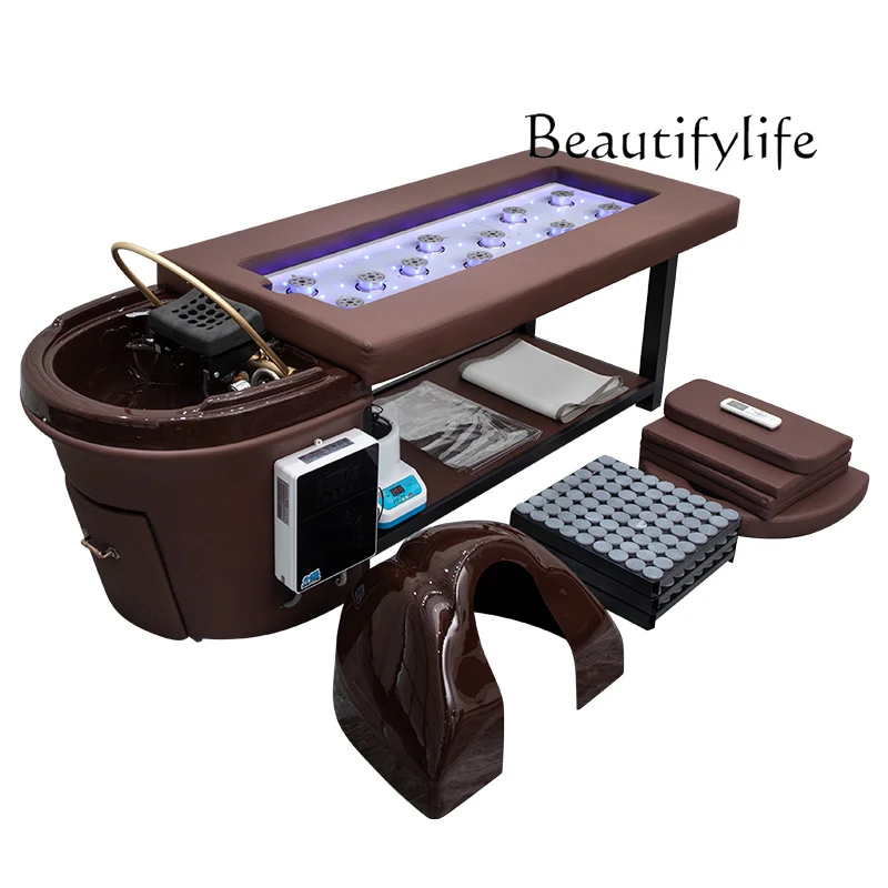 Beauty Salon Shampoo Chair Water Circulation Moxibustion Fumigation Head Therapy Physiotherapy Shop Ear Cleaning Bed