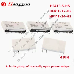 10PCS/Lot HF41F-24-ZS HF41F-12-ZS HF41F-5-ZS 5PIN HF41F-5-HS HF41F-12-HS HF41F-24-HS 4PIN Power Relay 41F-1Z-C-1 Relay Pedestal