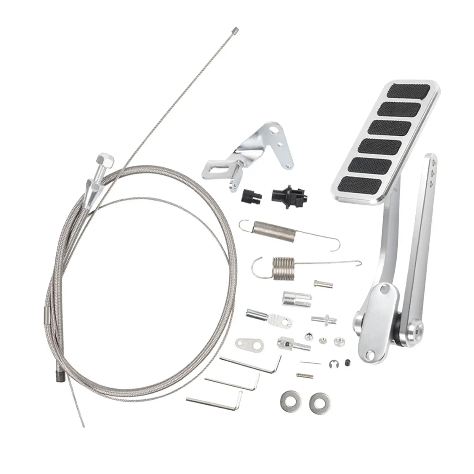Universal Polished Aluminum Throttle Pedal Maintenance Supplies Repairing Lightweight Shaft Firewall Mounting Bracket