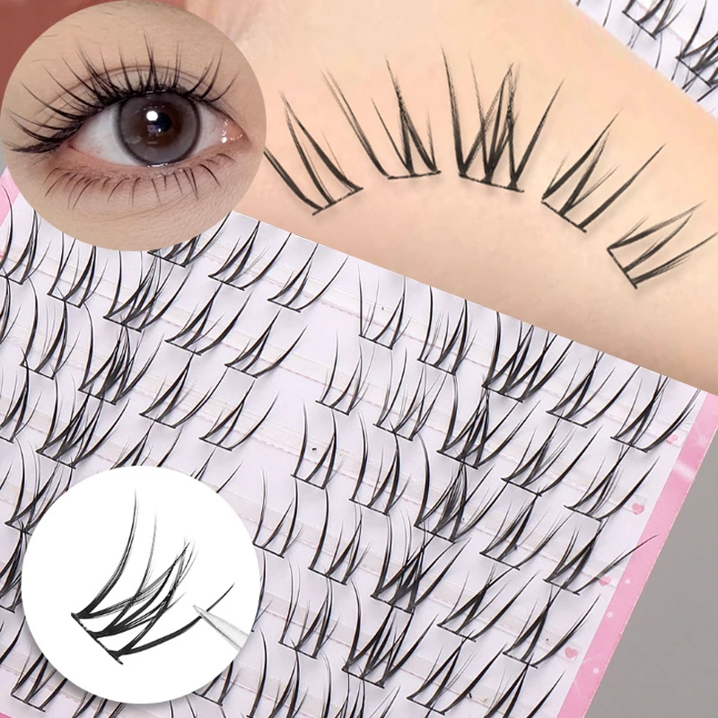 Fluffy Comic Cluster Eyelashes 3D Reusable Individual Lashes Irregular Large Capacity Segmented Manga Eyelash Extension Makeup