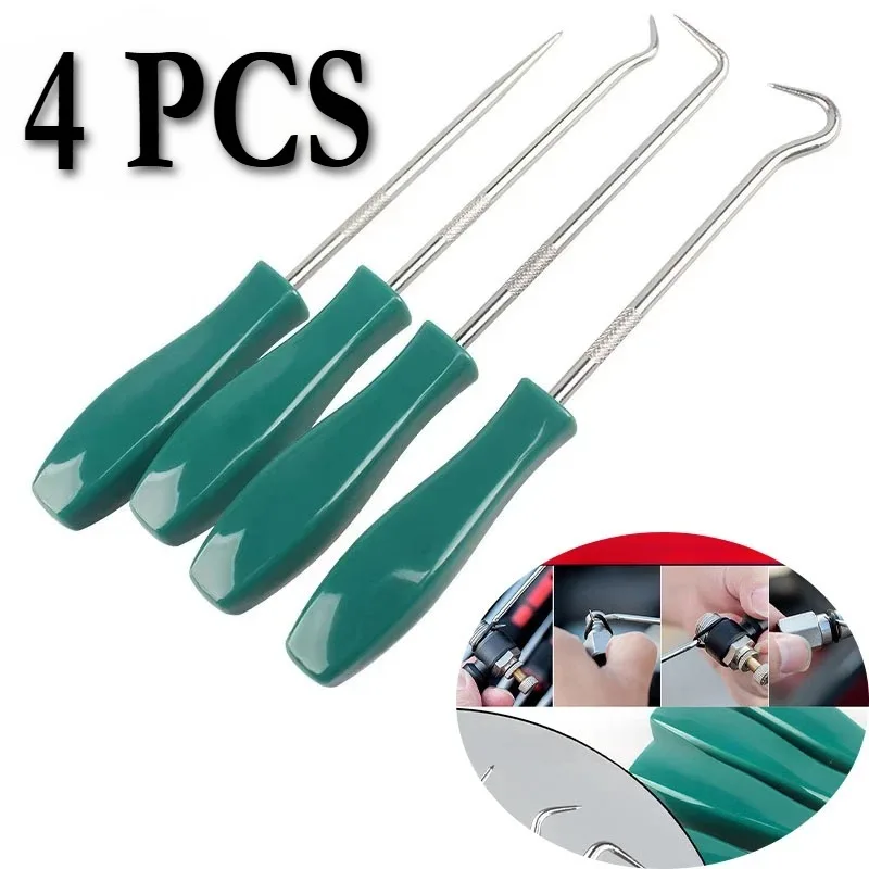 

4Pcs Car Oil Seal Screwdrivers Set O-Ring Seal Gasket Puller Remover Hooks Repair Tools for Car Electrical Disassembly Hook Set