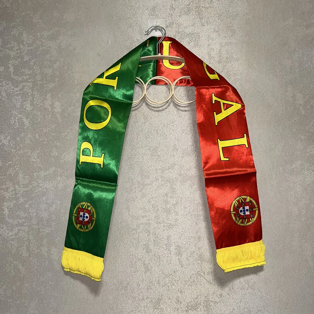 (SKY FLAG) Portugal-Schal 14x130cm Doppelseitiger Druck Satin Fußball-Fan-Portugal-Schal Flaggen-Banner – Detail 10