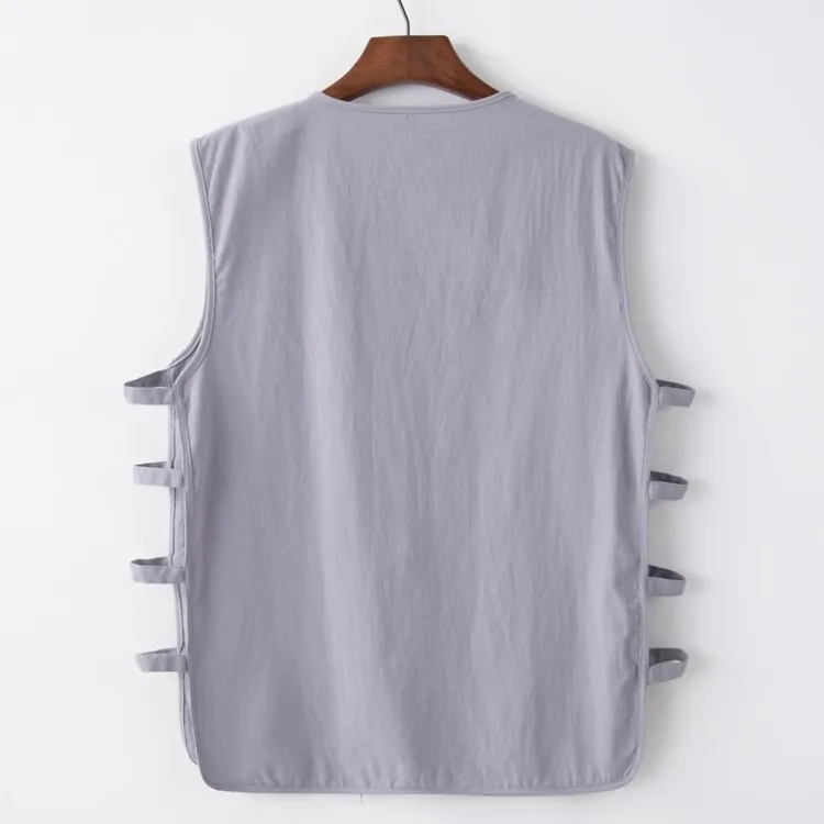 Men's Top Vest Customized Thin Cotton Chinese Style Tang Suit Oversize