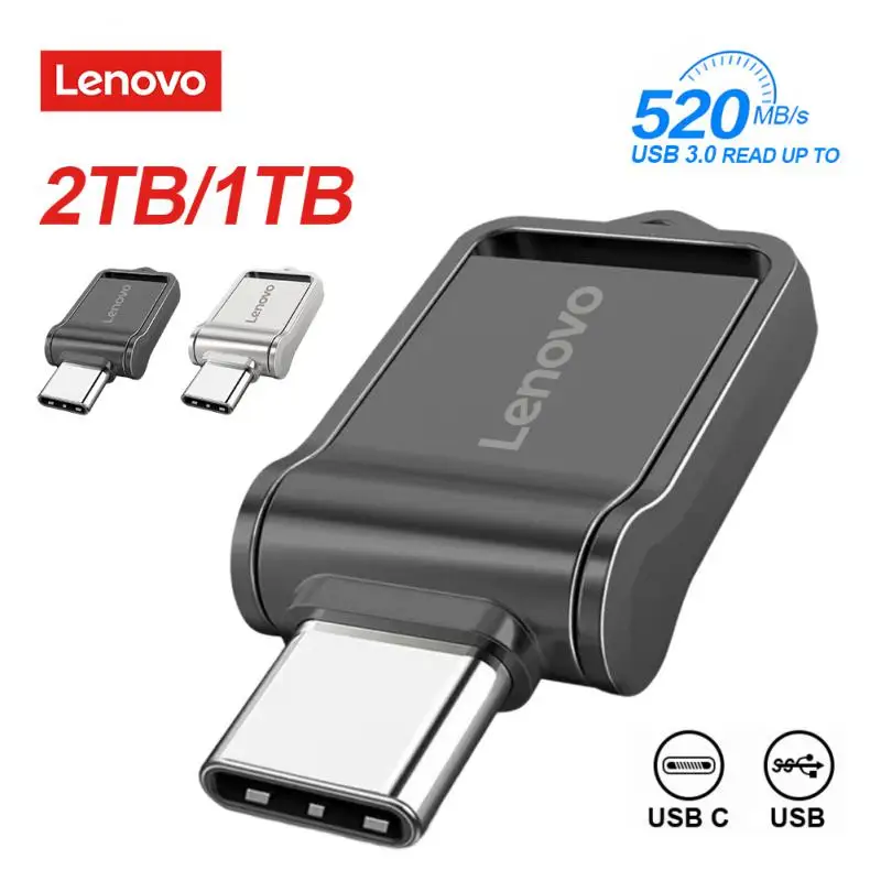 لينوفو-OTG محرك فلاش USB ، USB 3.0 ، محرك فلاش عالي السرعة ، عصا 128GB ، 512GB ، 2 في 1 ، كمبيوتر محمول ، كمبيوتر شخصي ، بطاقة ذاكرة فلاش