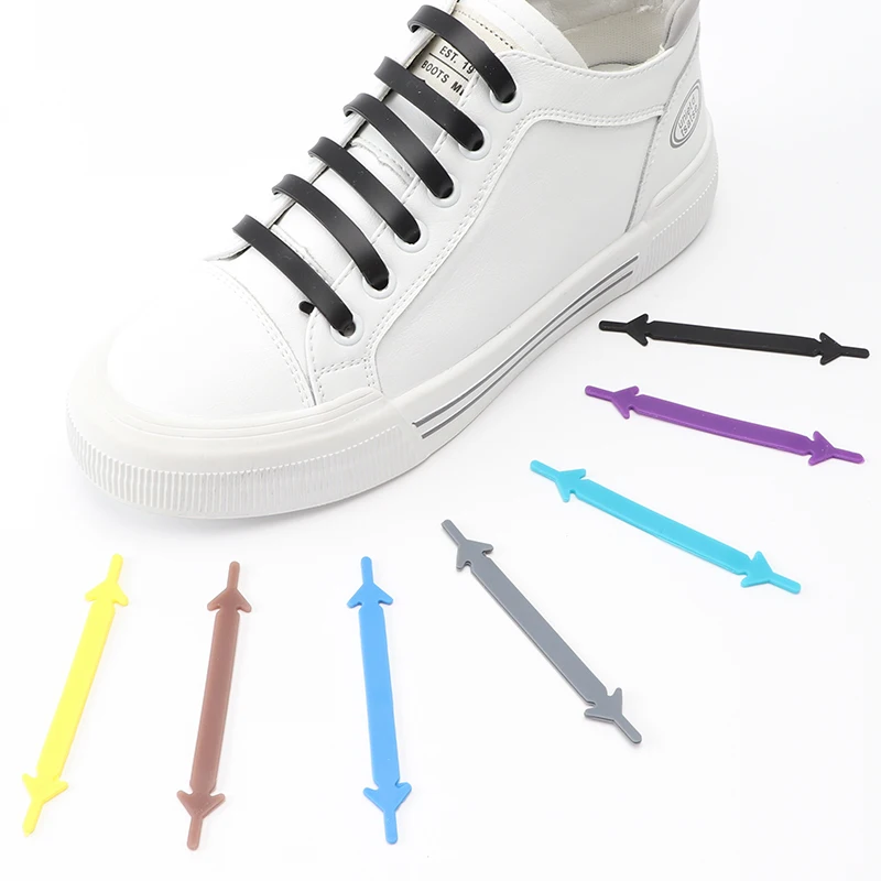 

12pcs/lot Solid color Elastic shoelaces men and women sneakers No tie Shoe laces Shoe accessories Suitable for all shoes