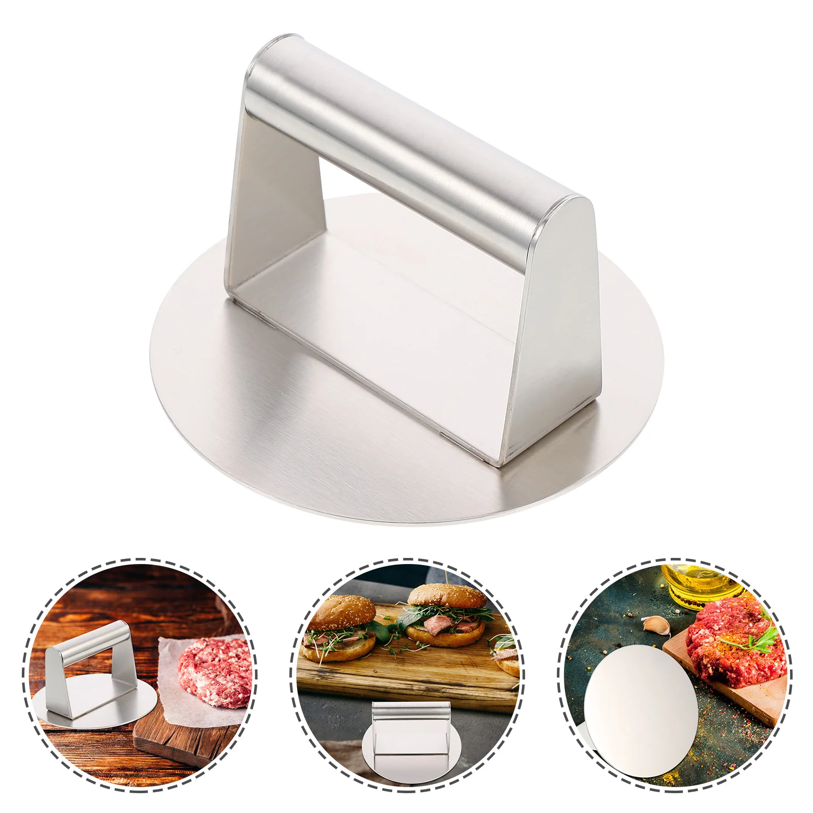 

Stainless Steel Meat Presser Kitchen Tool Burger Making H Pressure Pastry Pressing Non Stick Easy Clean Thick Material