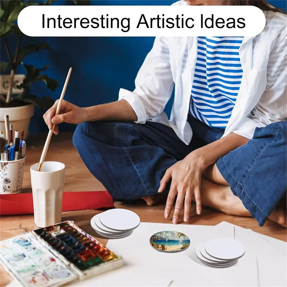 50-Pack Mini Magnetic Canvas Panels for Art - Ideal for Fridge, Locker & DIY Crafts