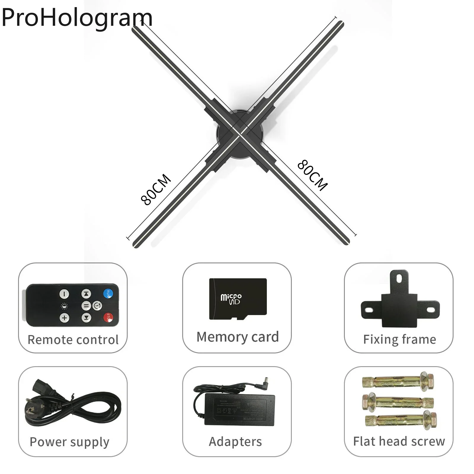 Imagem -06 - Projetor Fan Holograma 3d Sinal Led Jogador Holográfico Loja Bar Party Publicidade Display Suporte Luz Emenda Wi-fi 80 Centímetros