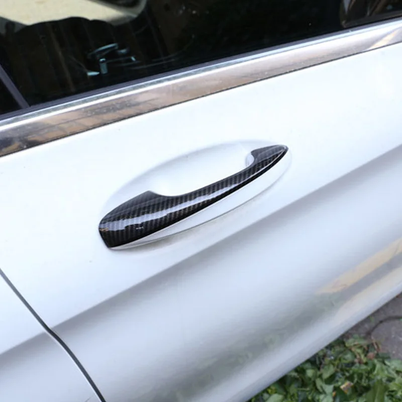 For Mercedes Benz C Class W205 GLC X253 E Class W213 LHD Chrome Carbon Fiber Door Handle Cover Car Styling Accessories Stickers