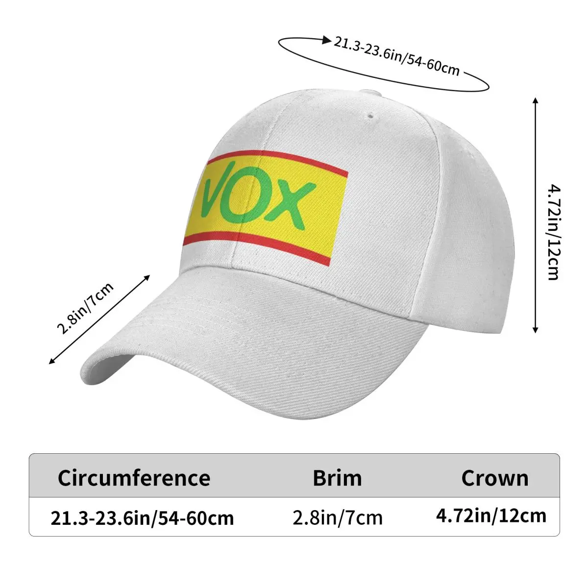 Espana Vox Logo Spain Political Party Spanish Cap Fashion Casual Baseball Caps Adjustable Hat Unisex Baseball Hats Customizable