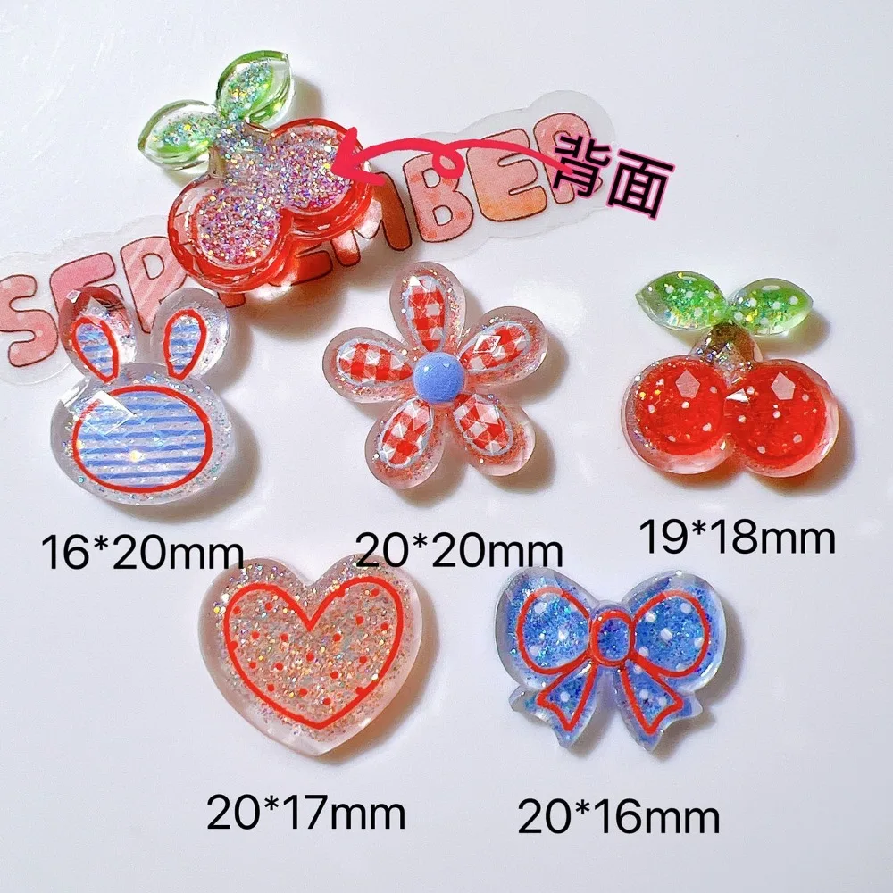 10pcs Mini Kawaii Cute Fake Cherry Flower Flat Back Cabochons Scrapbook Diy  Party Hairpin Accessories Home Decoration Craft