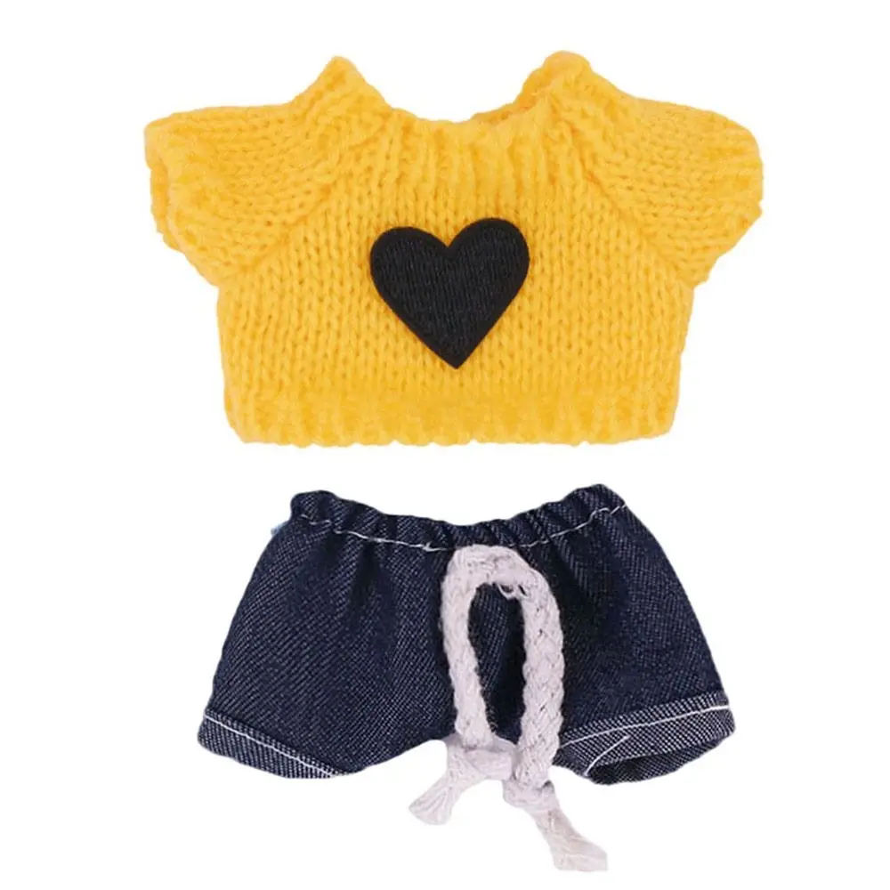 أزياء متعدد الألوان ملابس دمى استبدال DIY لمجموعات الدمى اليدوية سترة الجينز مجموعات دمية القطن